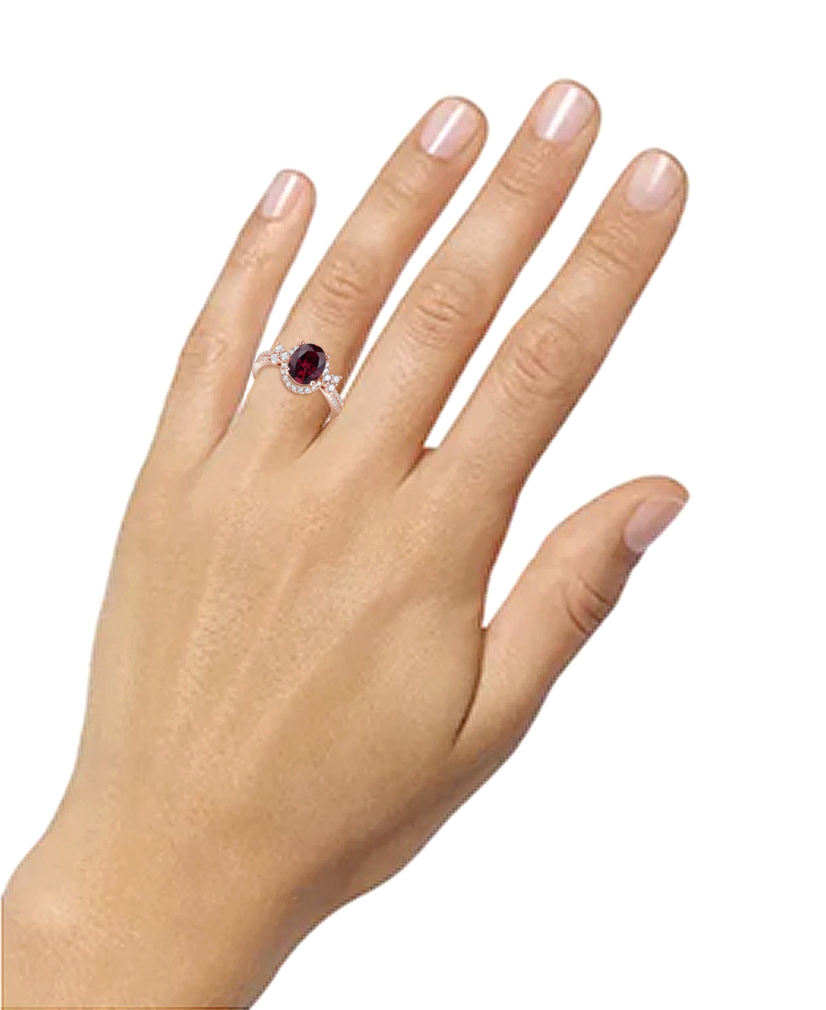 Macy's Garnet (1-1/10 Ct. T.w.) & Lab-grown White Sapphire (1/2 Ct. T.w.) Ring In 14k Rose Gold-plated Ster In Garnet