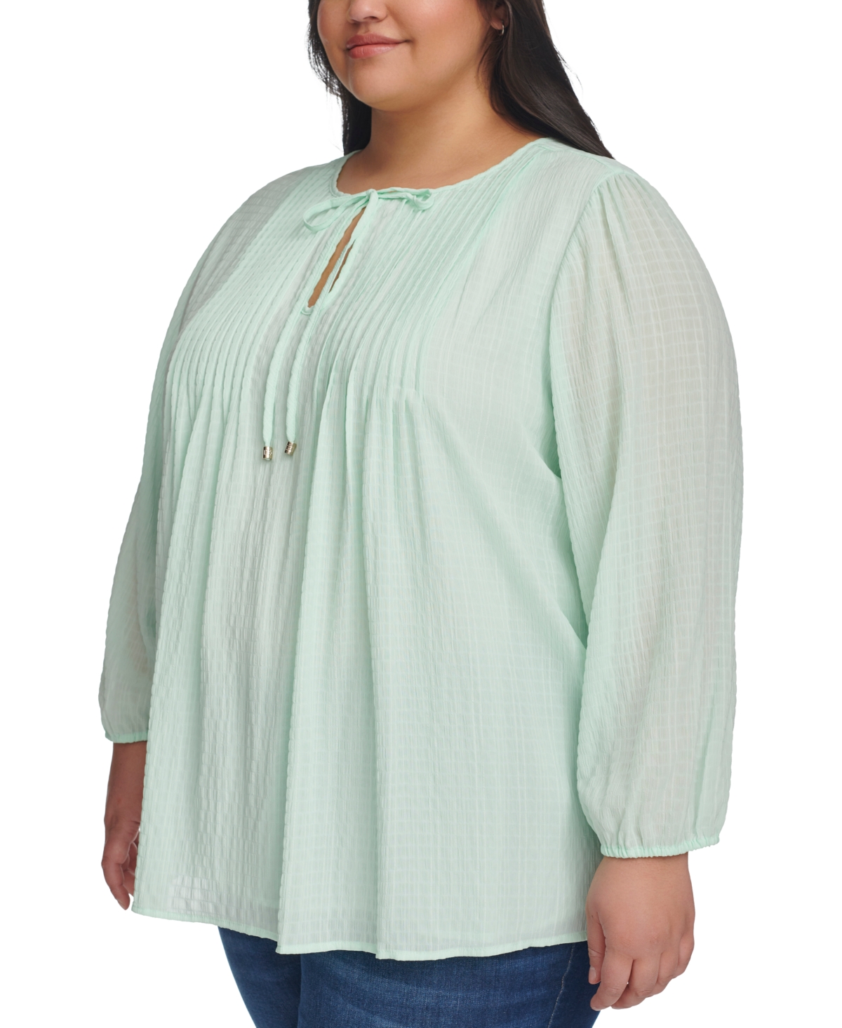 Tommy Hilfiger Plus Size Pintucked Top