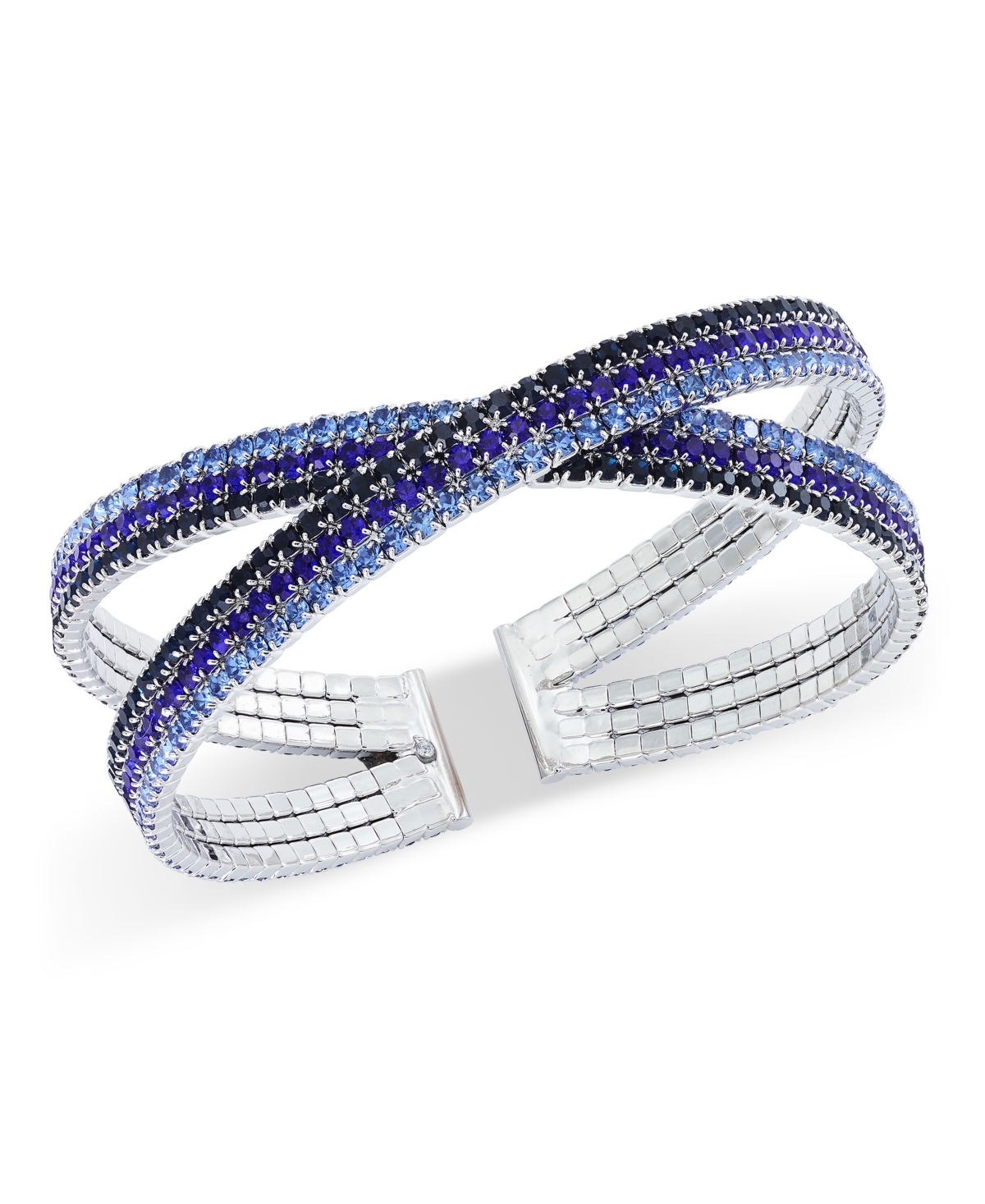 Shop Inc International Concepts Rhinestone Criss-cross Bangle Bracelet, Created For Macy's In Blue