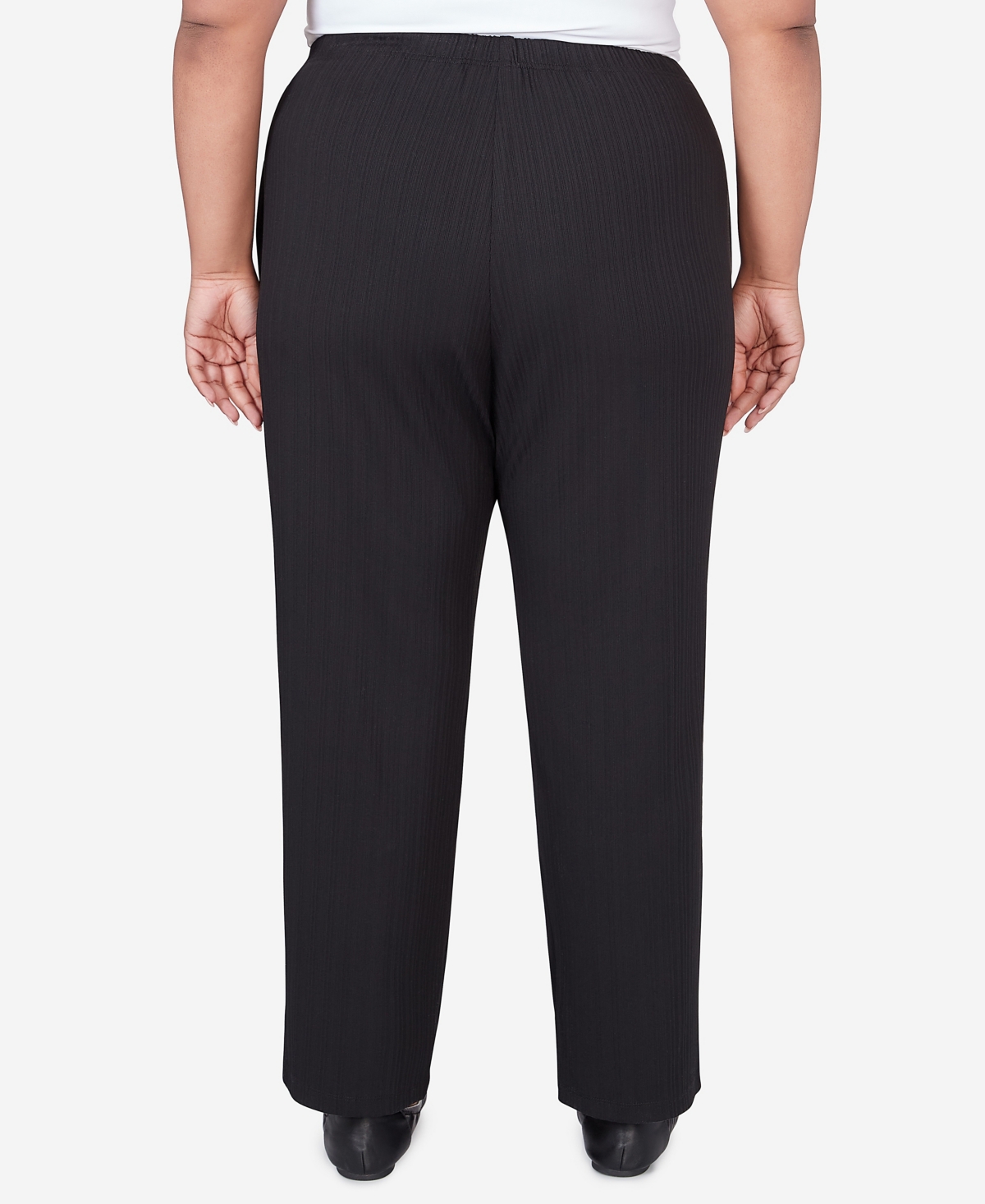 Alfred Dunner Plus Size Opposites Attract RibbedPant - Black