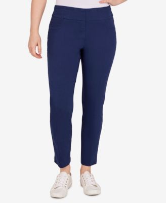 Petite Mid-Rise Pull-On Straight Solar Millennium Tech Ankle Pants