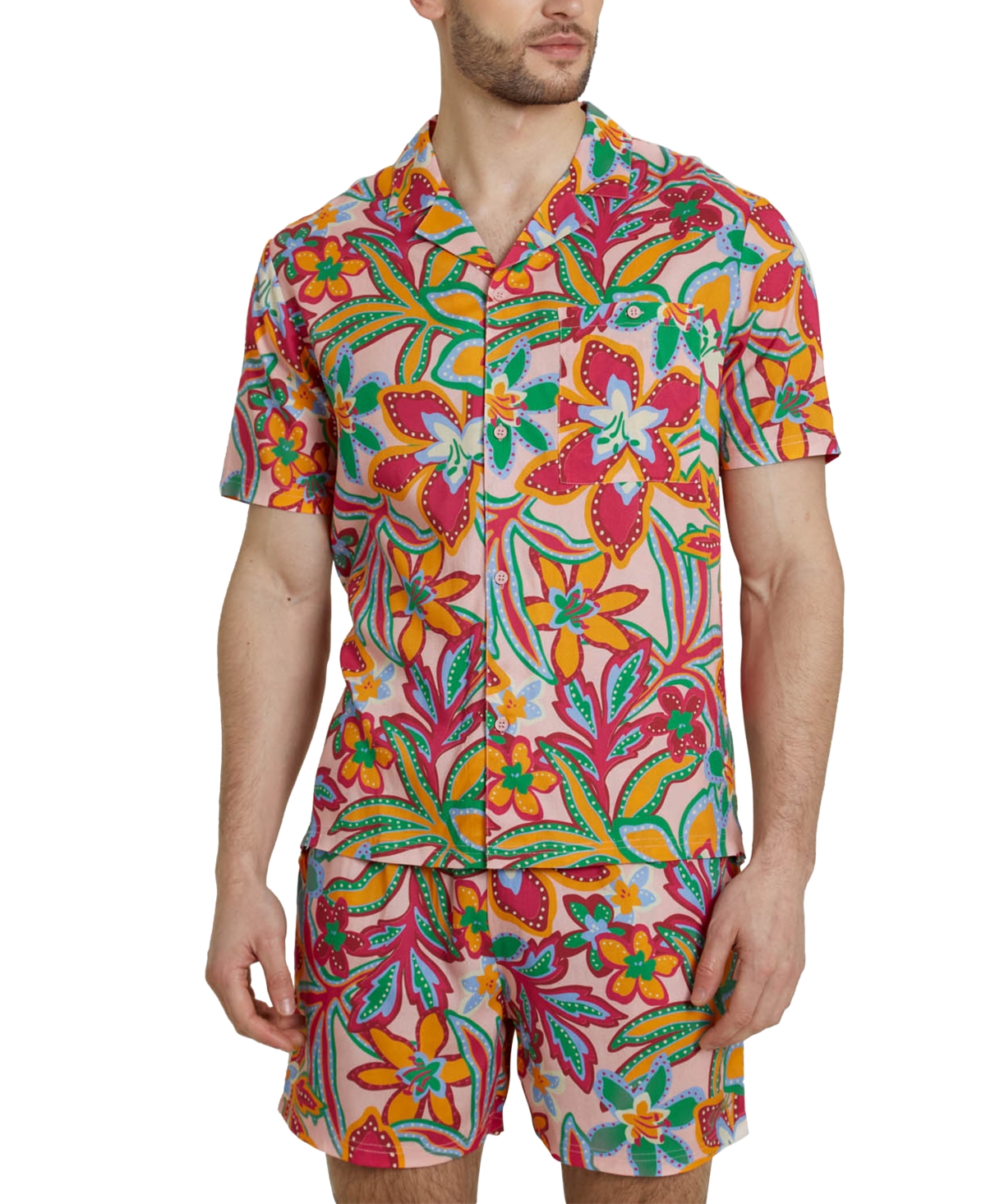 Native Youth Men's Regular-fit Floral-print Shirt In Multi