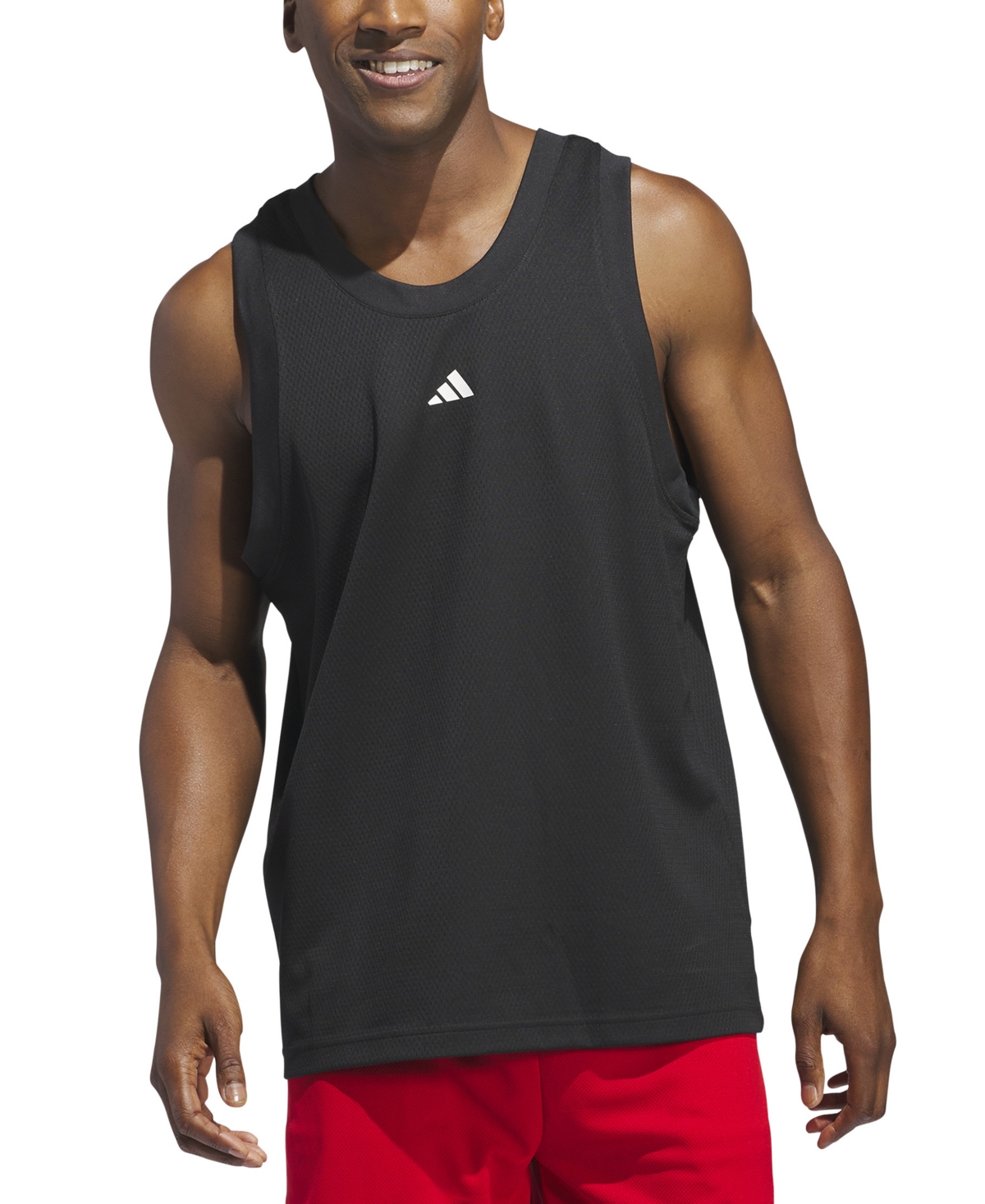 Shop Adidas Originals Men's Legends Sleeveless 3-stripes Logo Basketball Tank In Black