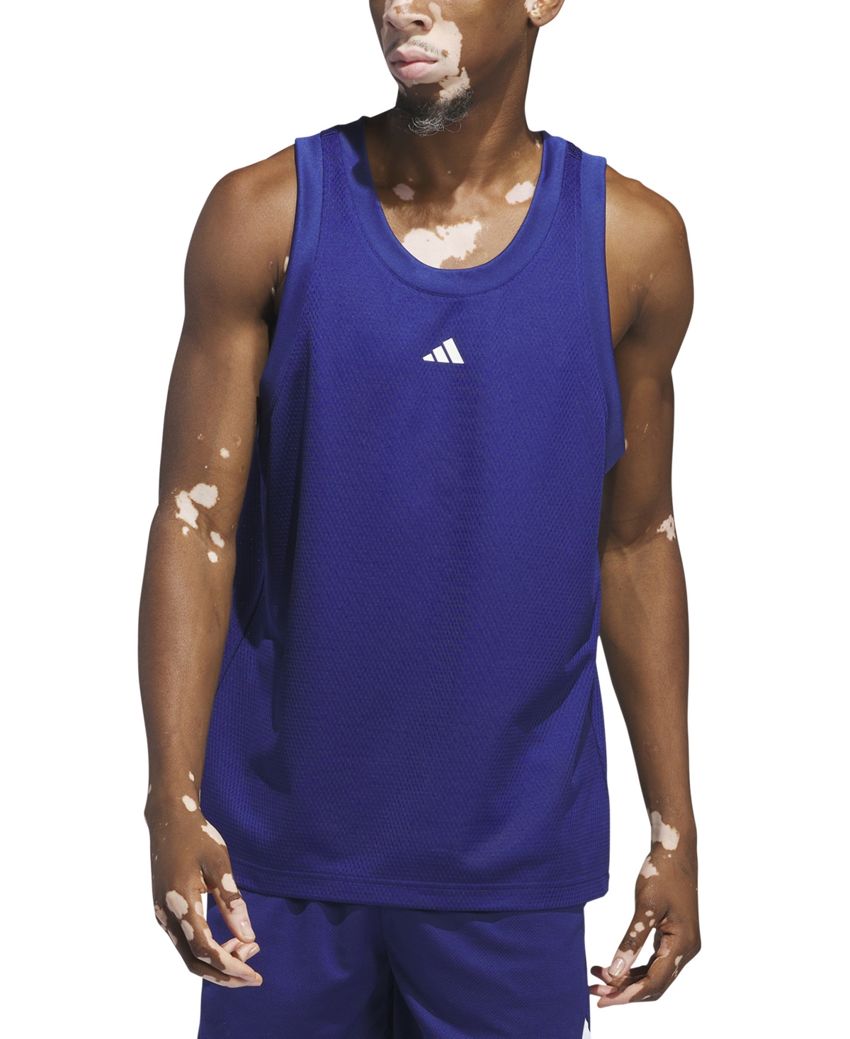 Shop Adidas Originals Men's Legends Sleeveless 3-stripes Logo Basketball Tank In Victory Blue