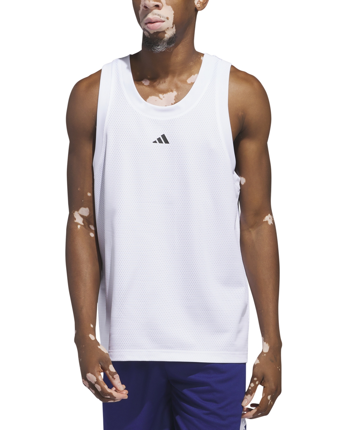 Shop Adidas Originals Men's Legends Sleeveless 3-stripes Logo Basketball Tank In White