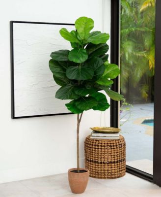 6ft. Artificial Giant Leaf Fiddle Leaf Fig Tree in Decorative Planter with Real Touch Leaves