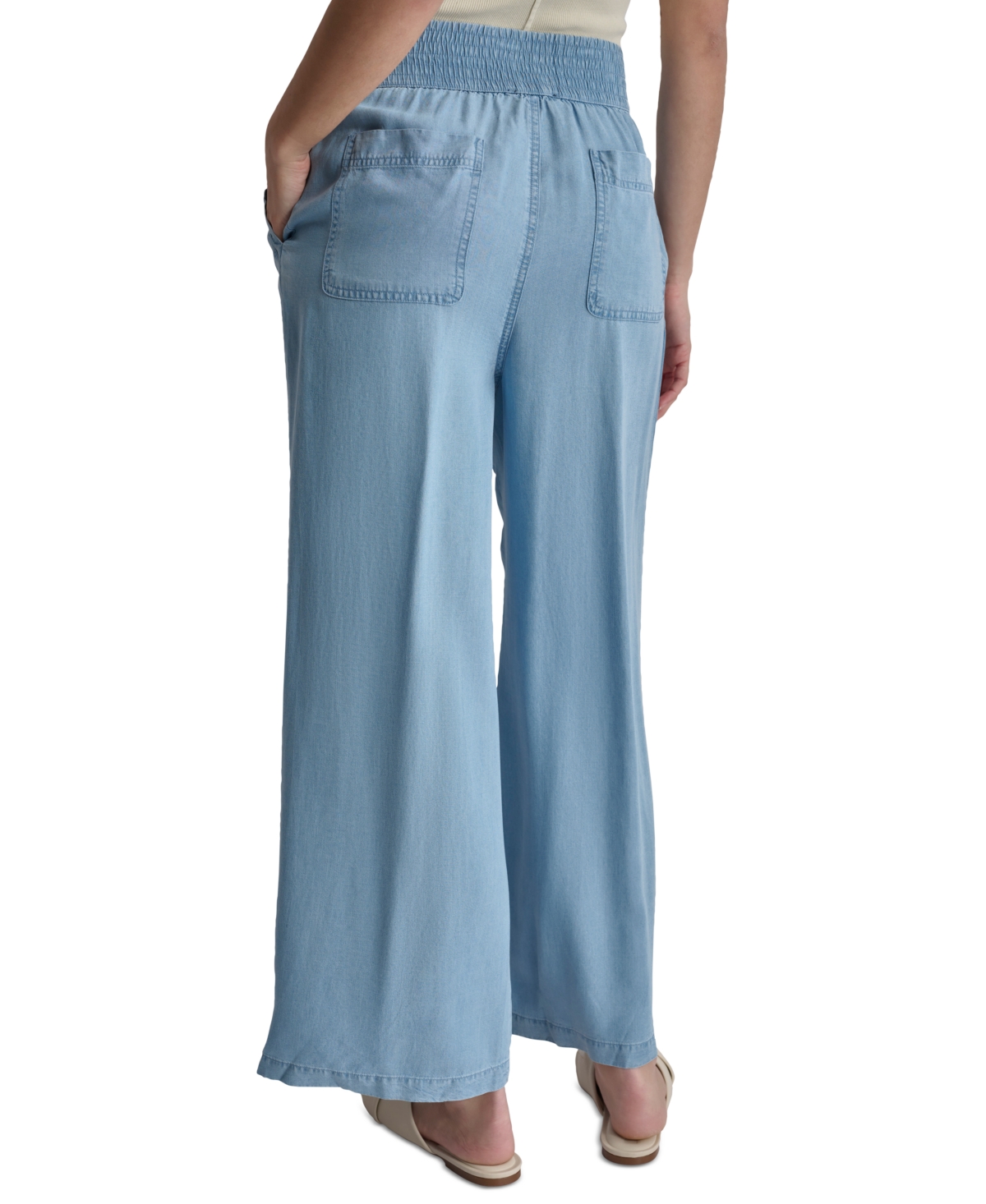 DKNY JEANS WOMEN'S PULL-ON WIDE-LEG ANKLE PANTS 
