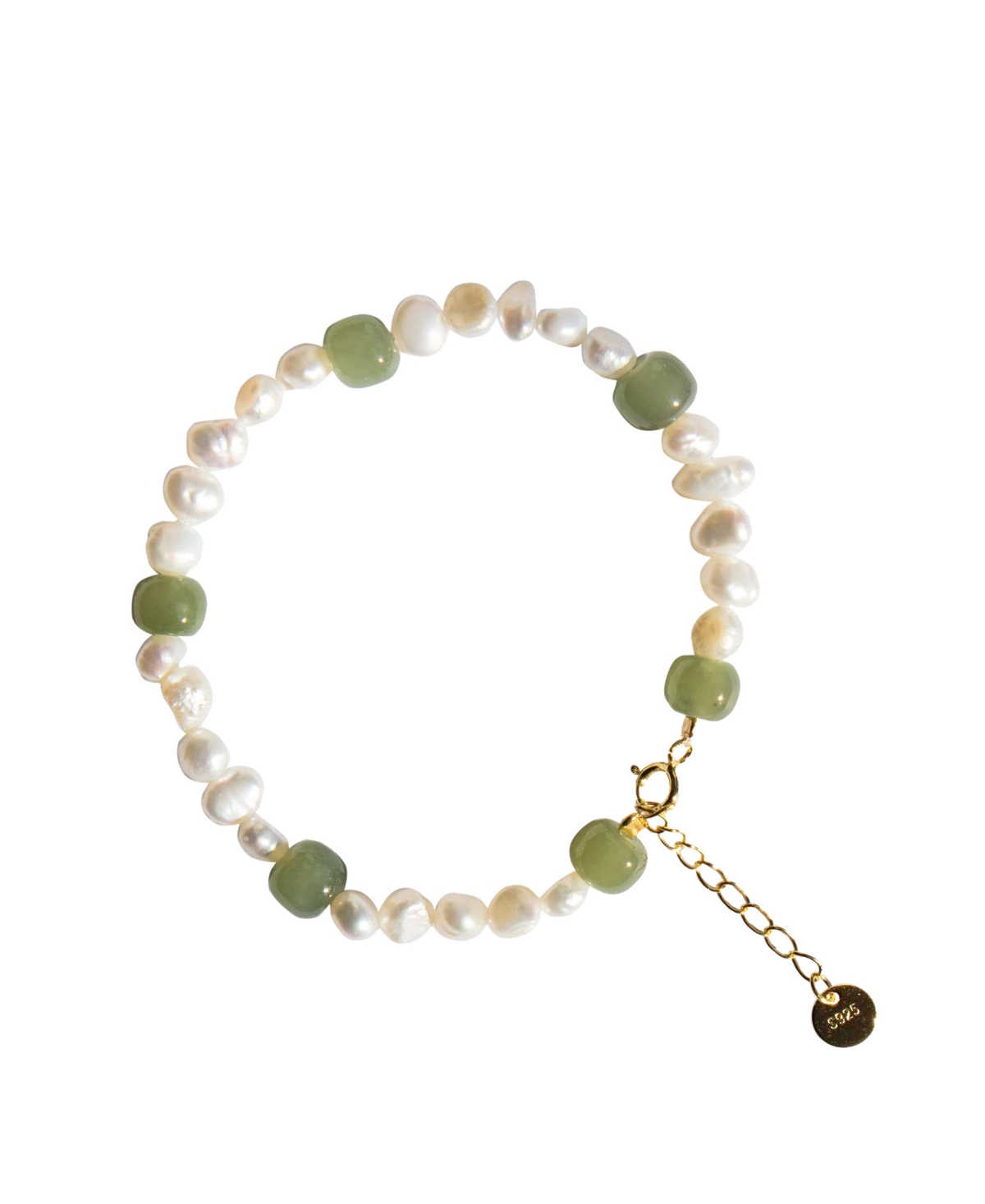 Isabelle - Pearl and green jade bracelet - Green