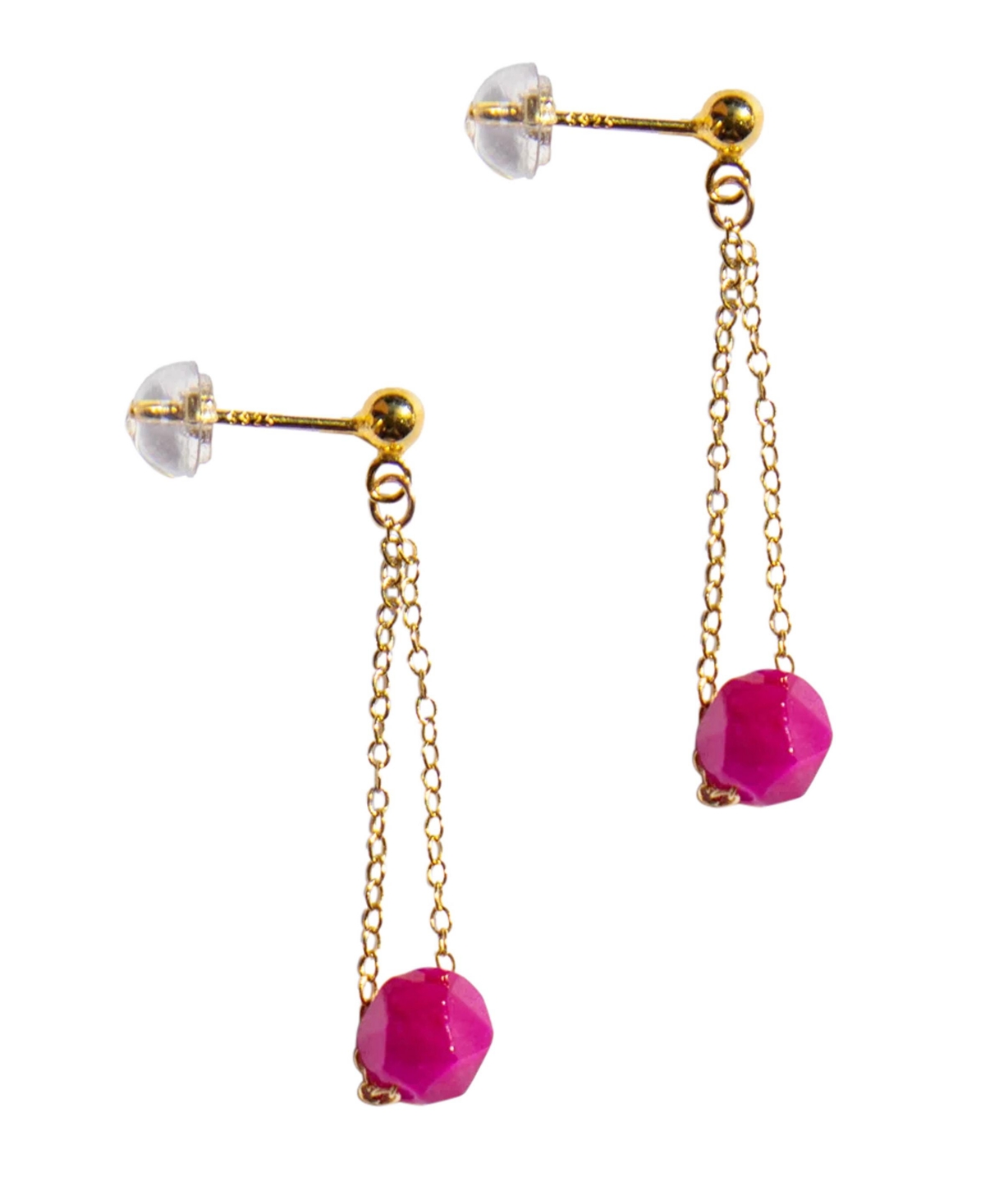 Evelynn - Pink quartzite drop earrings - Pink