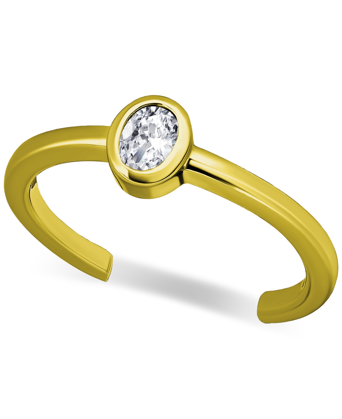 Cubic Zirconia Oval Bezel Toe Ring, Created for Macy's - Gold