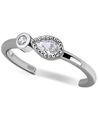 Cubic Zirconia Pear & Round Toe Ring