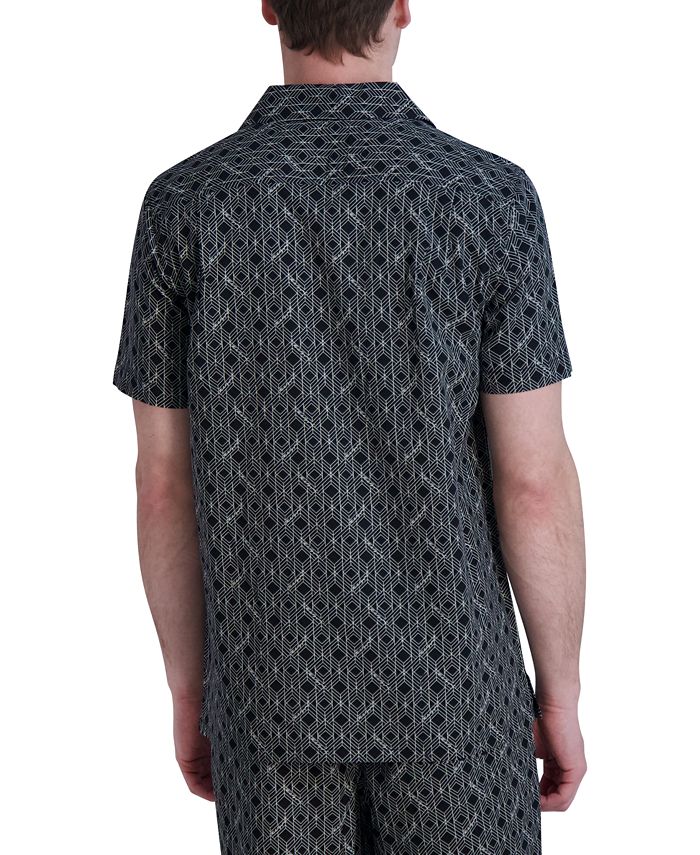 KARL LAGERFELD PARIS Men's Woven Geometric Shirt, Created for Macy's ...