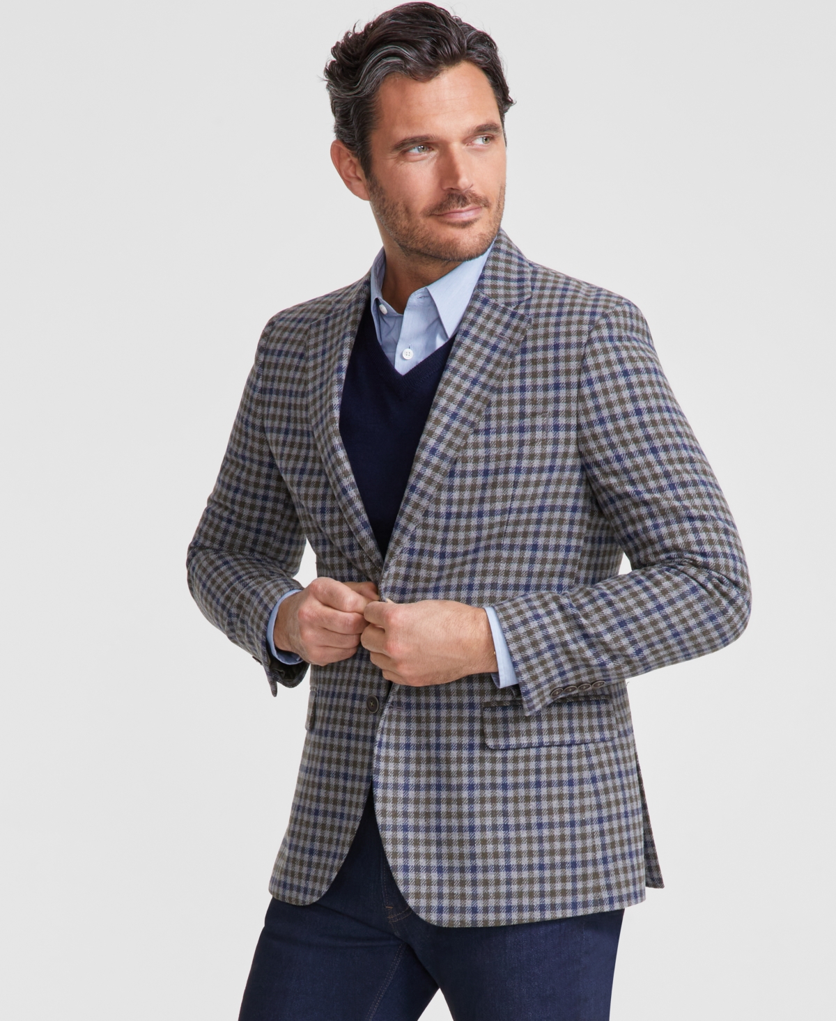Nautica Men's Modern-Fit Gray Check Tweed Sport Coat - Grey Check | Smart  Closet