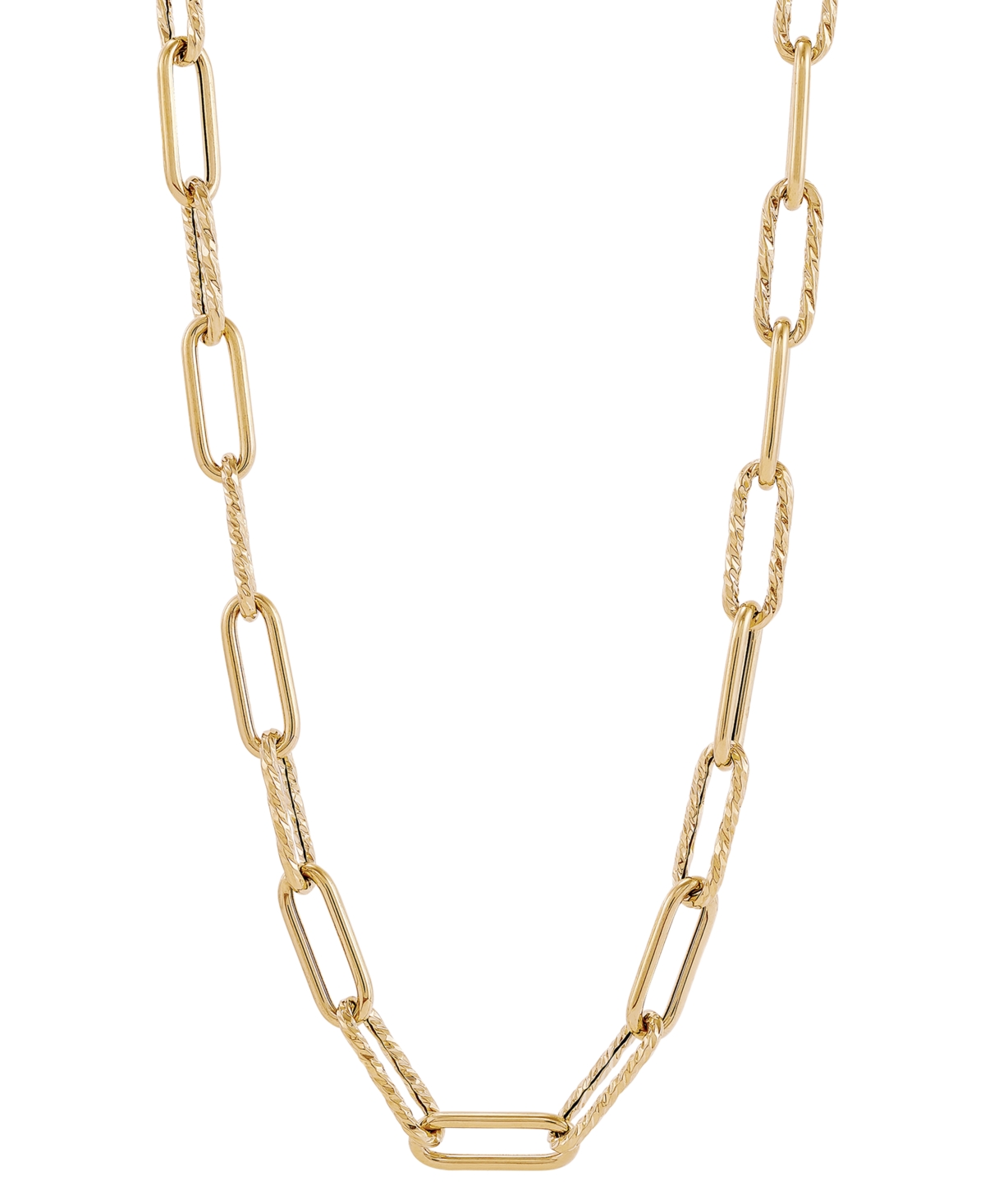 Polished Paperclip Tube Link 22" Chain Necklace in 14k Gold, Created for Macy's - Yellow Gold