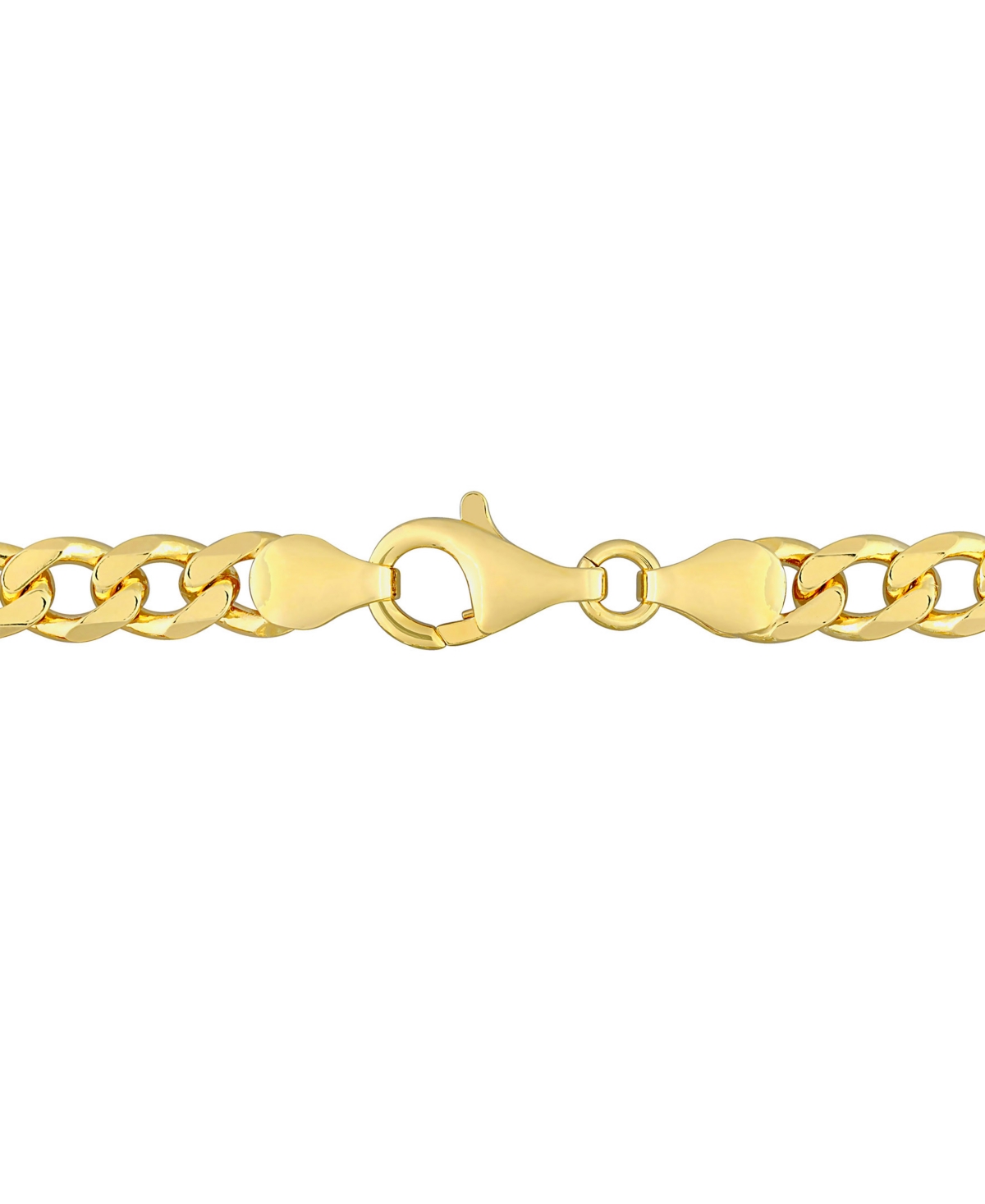 Shop Macy's Lab-grown Emerald Five Stone Figaro Link Bracelet (2-1/4 Ct. T.w.) In Yellow-plated Sterling Silver