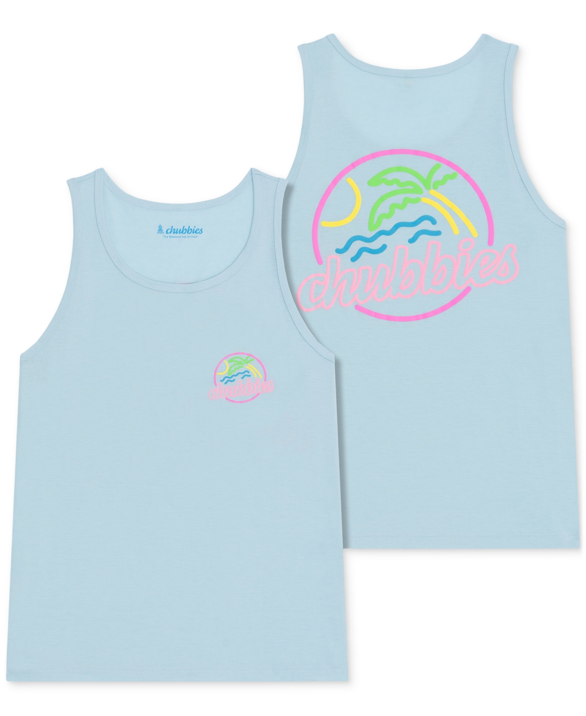 Chubbies Men's The Neon Dream Logo Graphic Tank -Pastel Blue