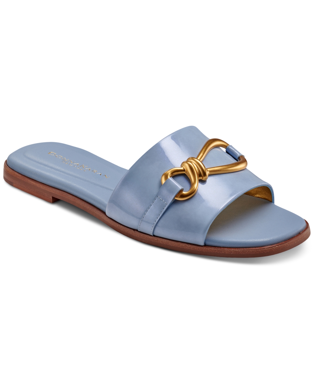 Haylen Hardware Slide Sandals - Blue Frost