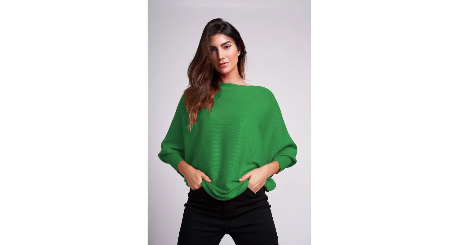 Women's Ivy Oversized Dolman 3/4 Sleeve Sweater
