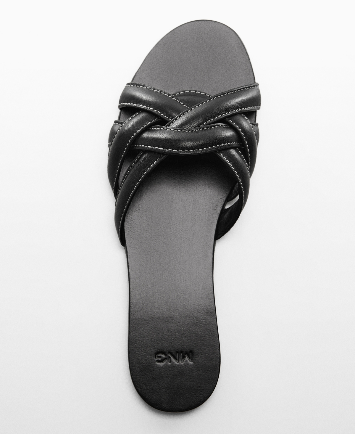 Shop Mango Women's Leather Straps Sandals In Medium Bro