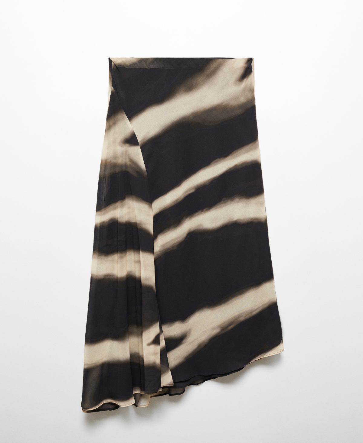 Shop Mango Women's Asymmetrical Printed Skirt In Medium Bro