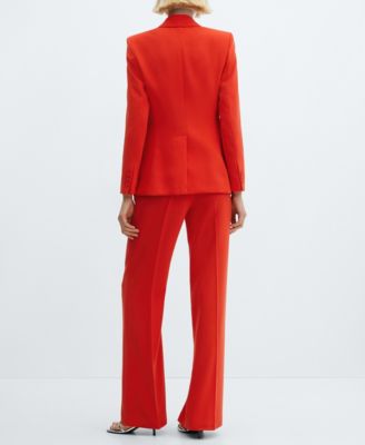 MANGO Women's Straight-Fit Suit Blazer