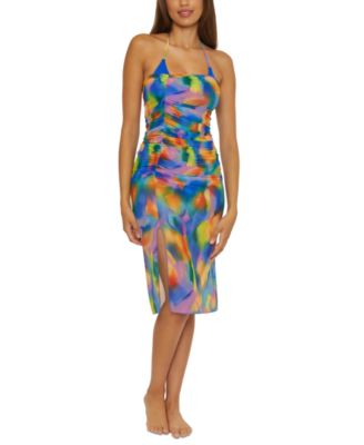 Becca - Women's Paper Mache Side-Ruched Skirt Swim Cover-Up