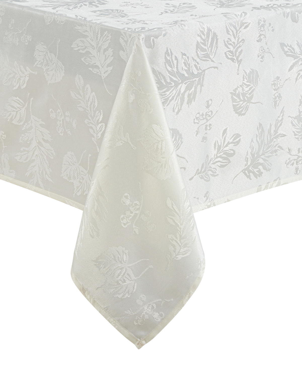 Elrene Elegant Woven Leaves Jacquard Damask Tablecloth, 60" X 102" In Olive