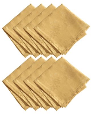 Elegant Woven Leaves Jacquard Damask Napkin, Set of 8