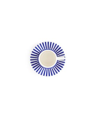 Blue Italian Steccato Espresso Cup and Saucer, Set of 4