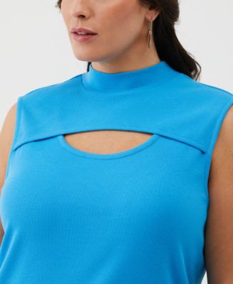 Plus Size Cutout Ribbed Sleeveless Tank Top