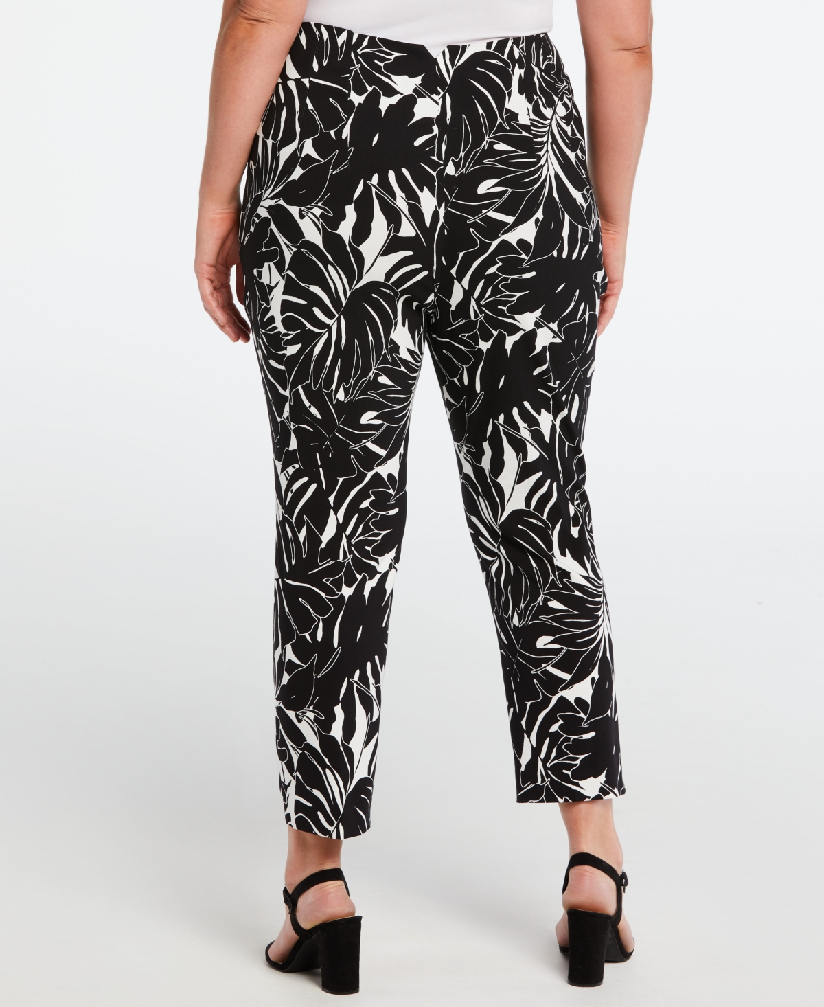 Shop Ella Rafaella Plus Size Supreme Stretch Straight Leg Ankle Pant In Black