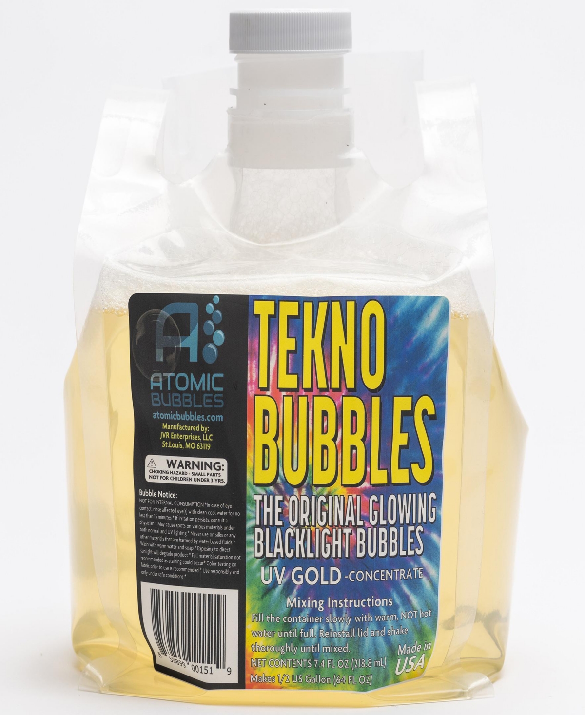Atomic Bubbles - Tekno Bubbles 64 oz Gold Smart Pouch Refill In Multi