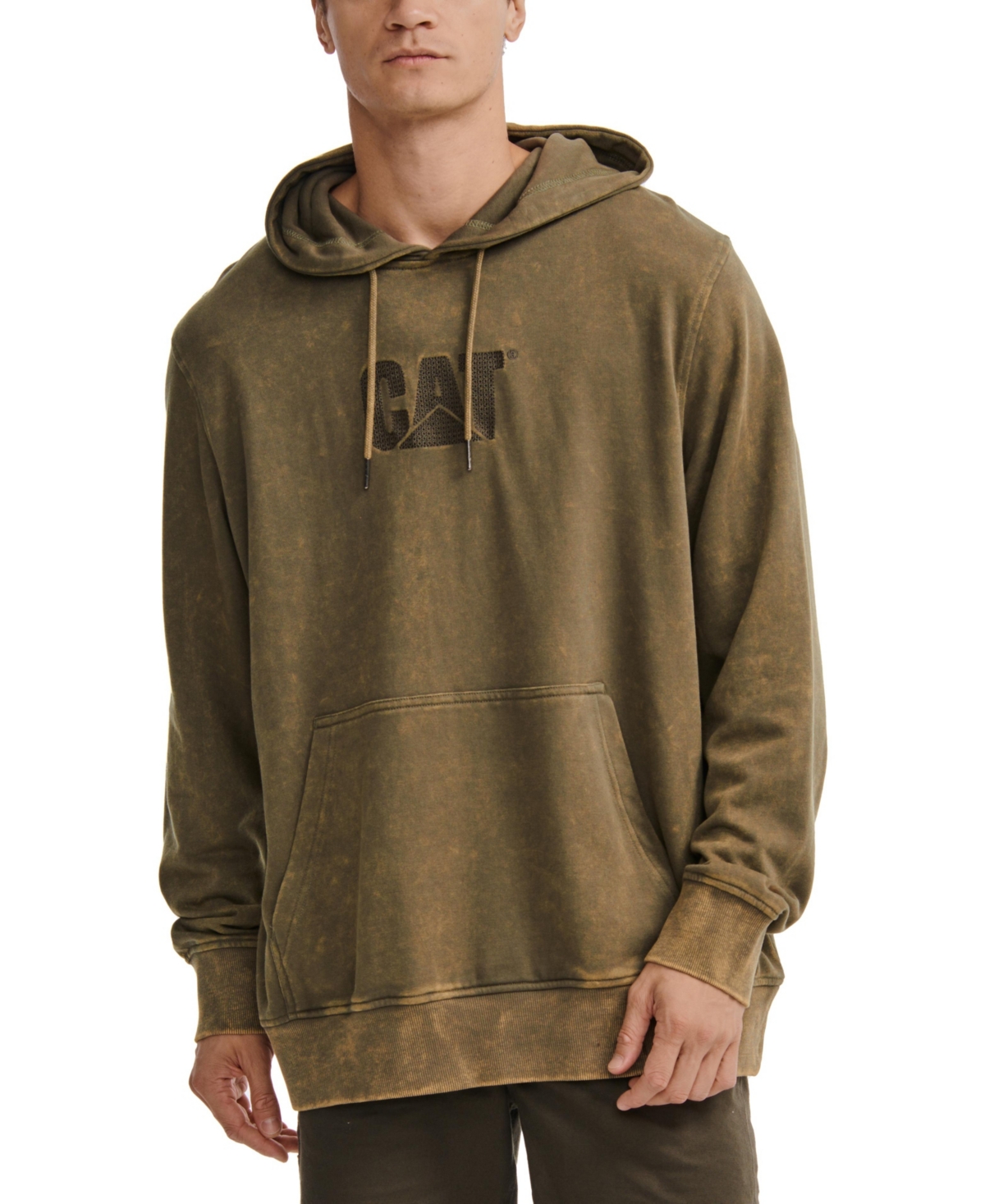 Shop Caterpillar Men's Heritage Uniform Embroidered Hoodie In Dusty Olive