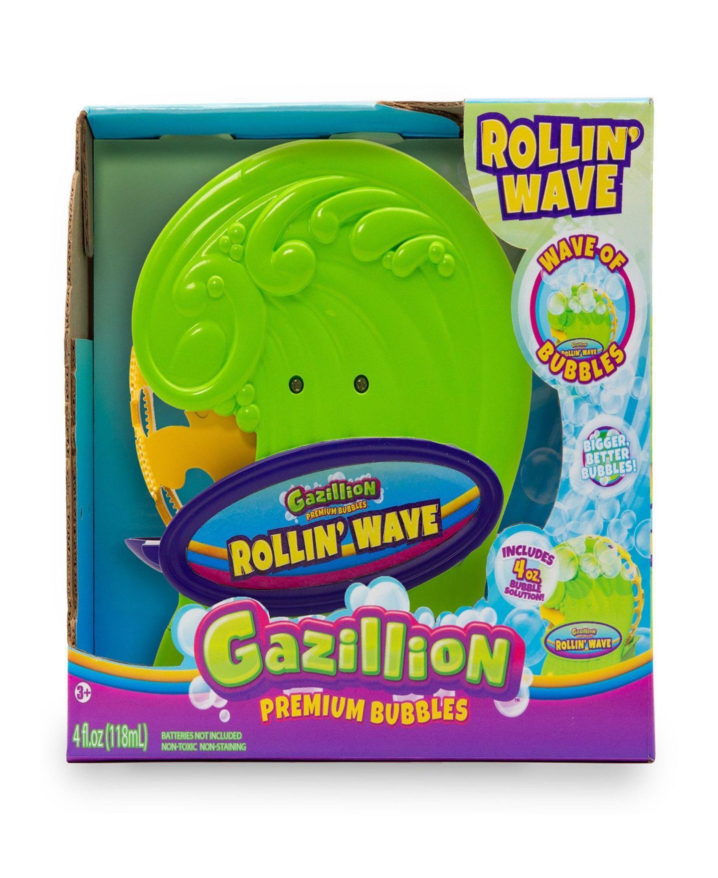 Детские игрушки Gazillion Rollin' Wave Battery-Operated Bubble Machine and Bubble Solution, 2-Piece Set, Ages 3+ — фото 2