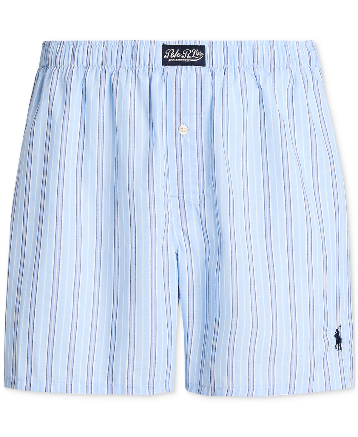 Shop Polo Ralph Lauren Men's Woven Cotton Boxer Shorts In Marina Stripe Cruise Navy Pp