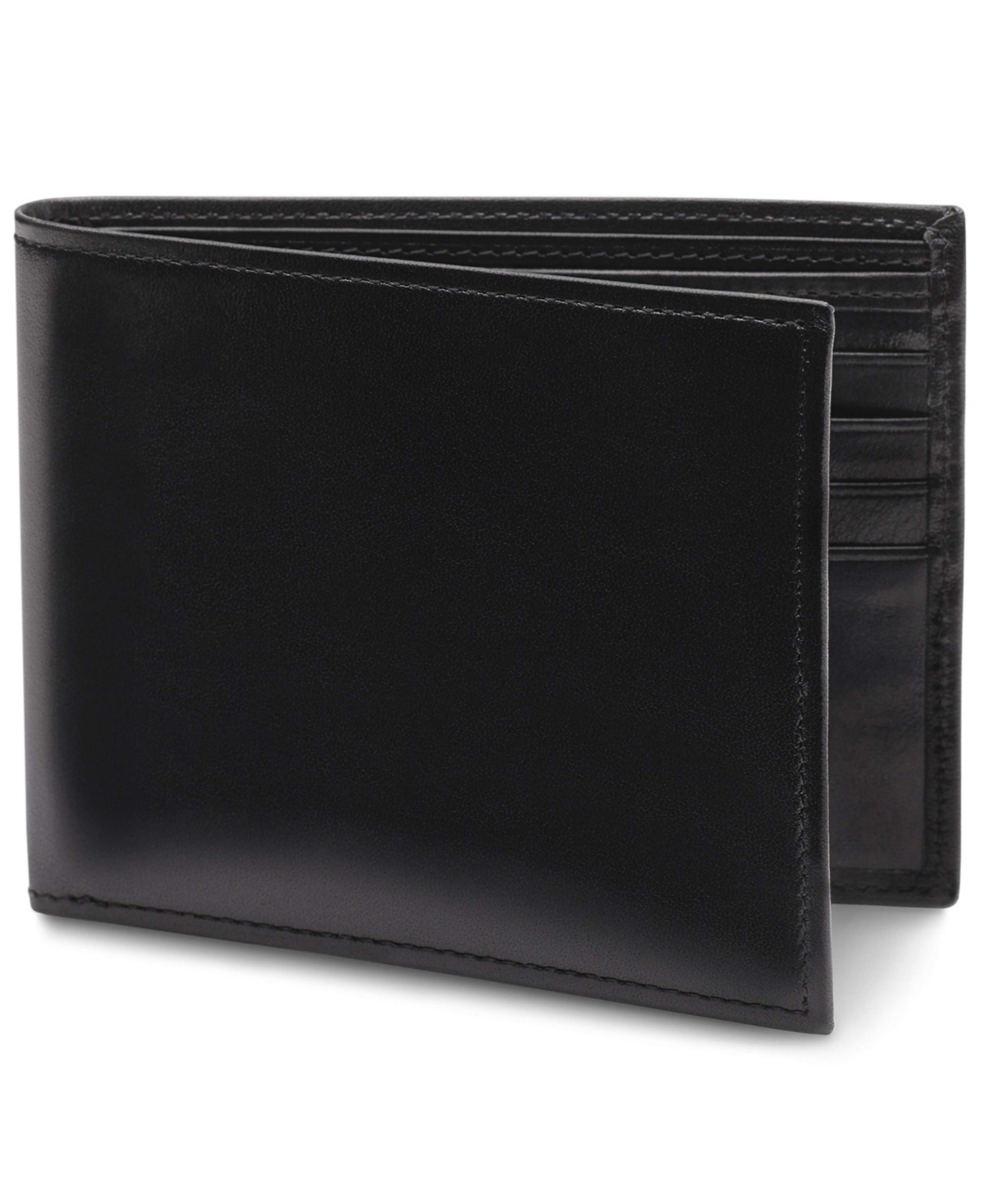 Men's 8 Pocket Wallet in Old Leather - Rfid - Black