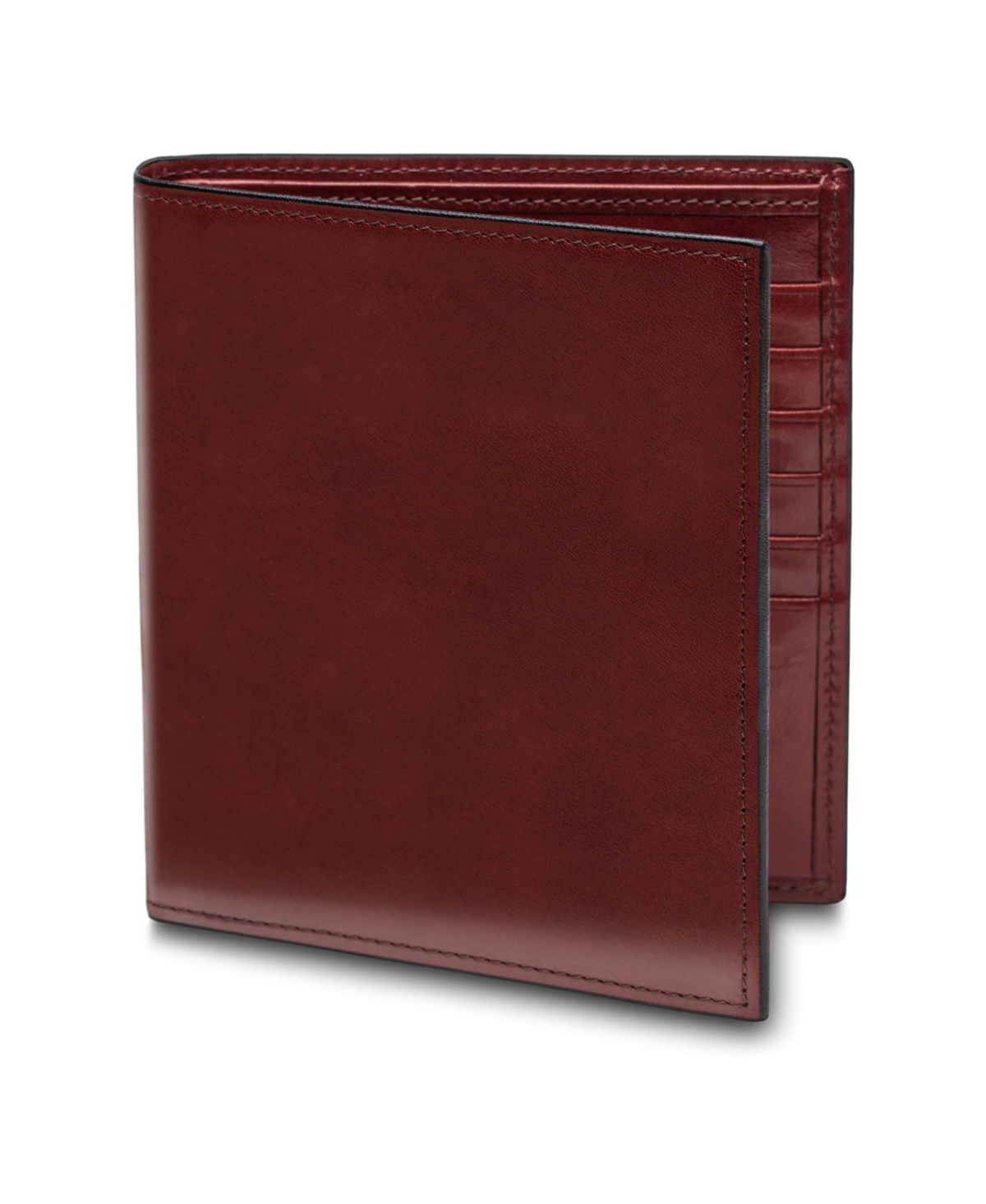 Men's 12 Pocket Credit Italian Leather Wallet - Dark brown