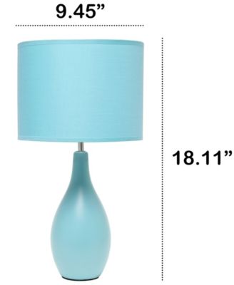 Essentix 18.11" Traditional Standard Ceramic Dewdrop Table Desk Lamp with Matching Fabric Shade 