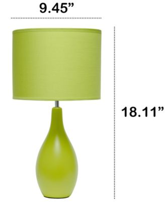 Essentix 18.11" Traditional Standard Ceramic Dewdrop Table Desk Lamp with Matching Fabric Shade 