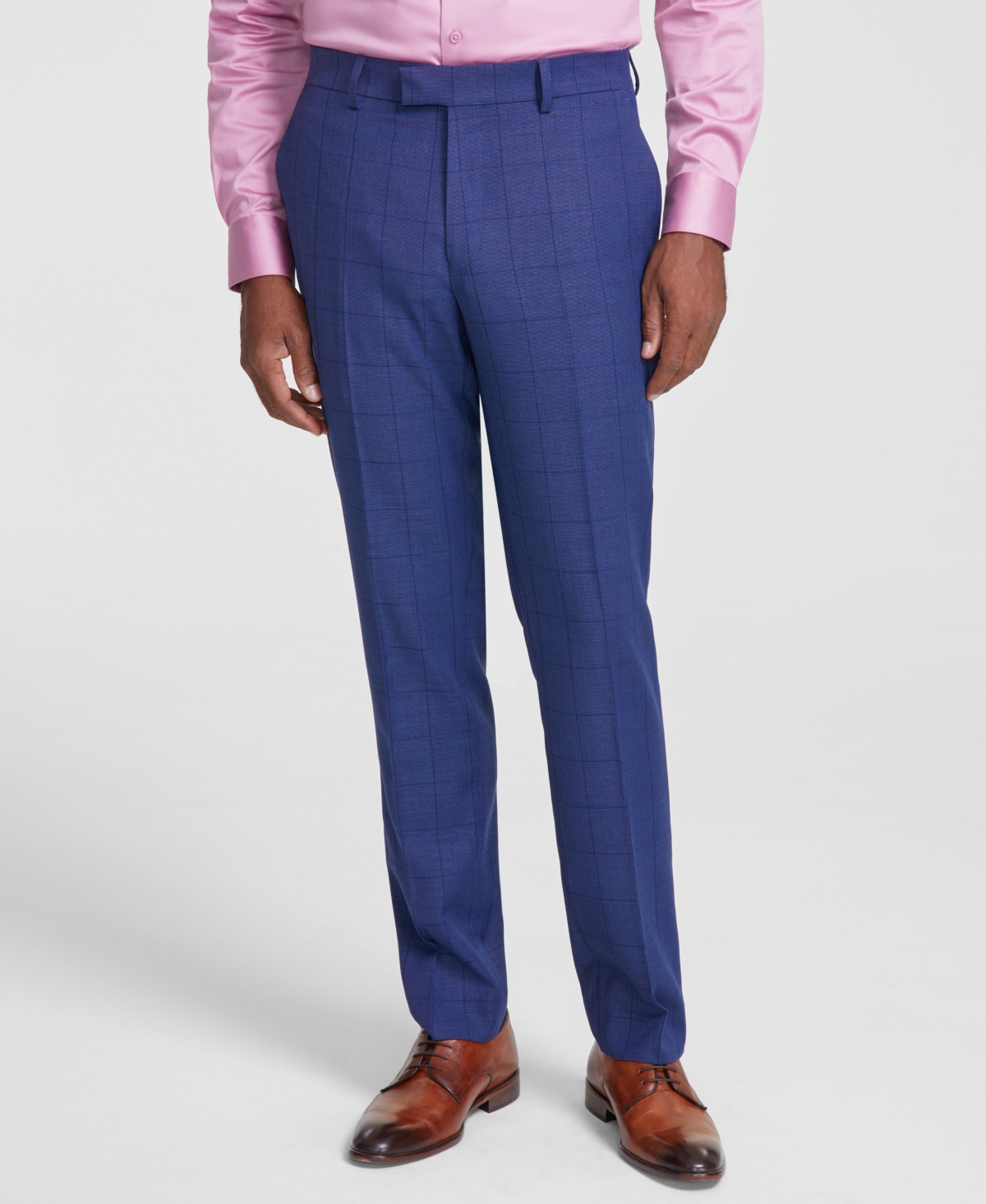 Nick Graham Men's Slim-fit Windowpane Check Suit In Navy Windowpane