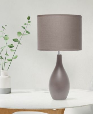 Essentix 18.11" Traditional Standard Ceramic Dewdrop Table Desk Lamp with Matching Fabric Shade 