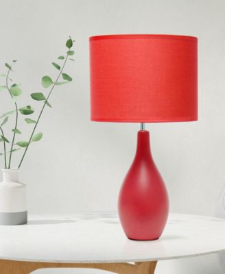 Essentix 18.11" Traditional Standard Ceramic Dewdrop Table Desk Lamp with Matching Fabric Shade 