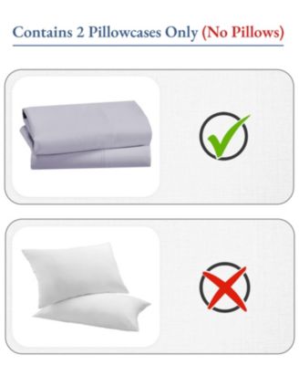 Luxury 800 Thread Count 2 King Pillowcases, 100% Cotton Sateen, Soft, Smooth & Thick, Fits King Size Pillows