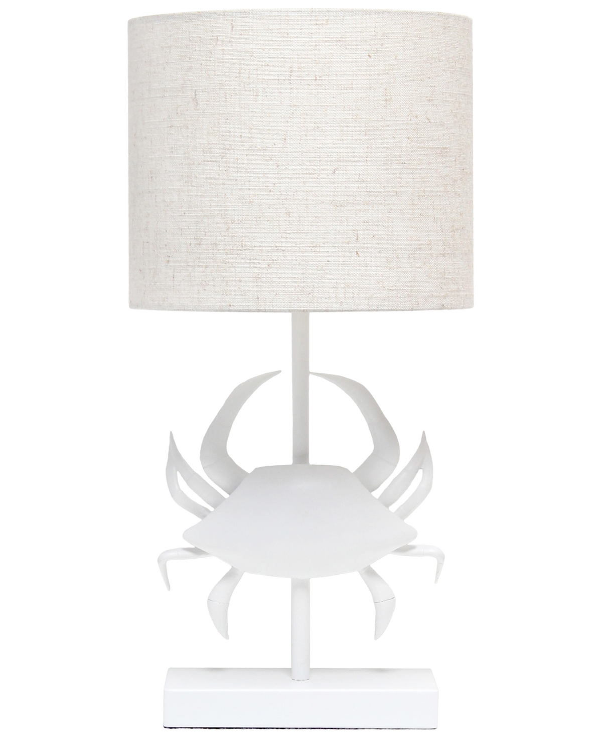 Shop Simple Designs Shoreside 18.25" Tall Coastal White And Polyresin Pinching Crab Shaped Bedside Table Desk Lamp
