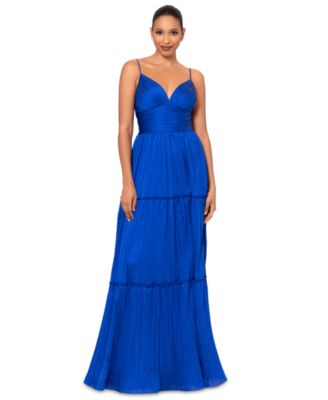 Betsy & Adam - Women's Pleated Tiered Gown