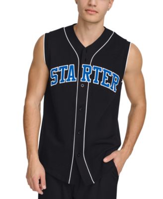 Starter - Men's Regular-Fit Logo Embroidered Sleeveless Button-Down Baseball Jersey