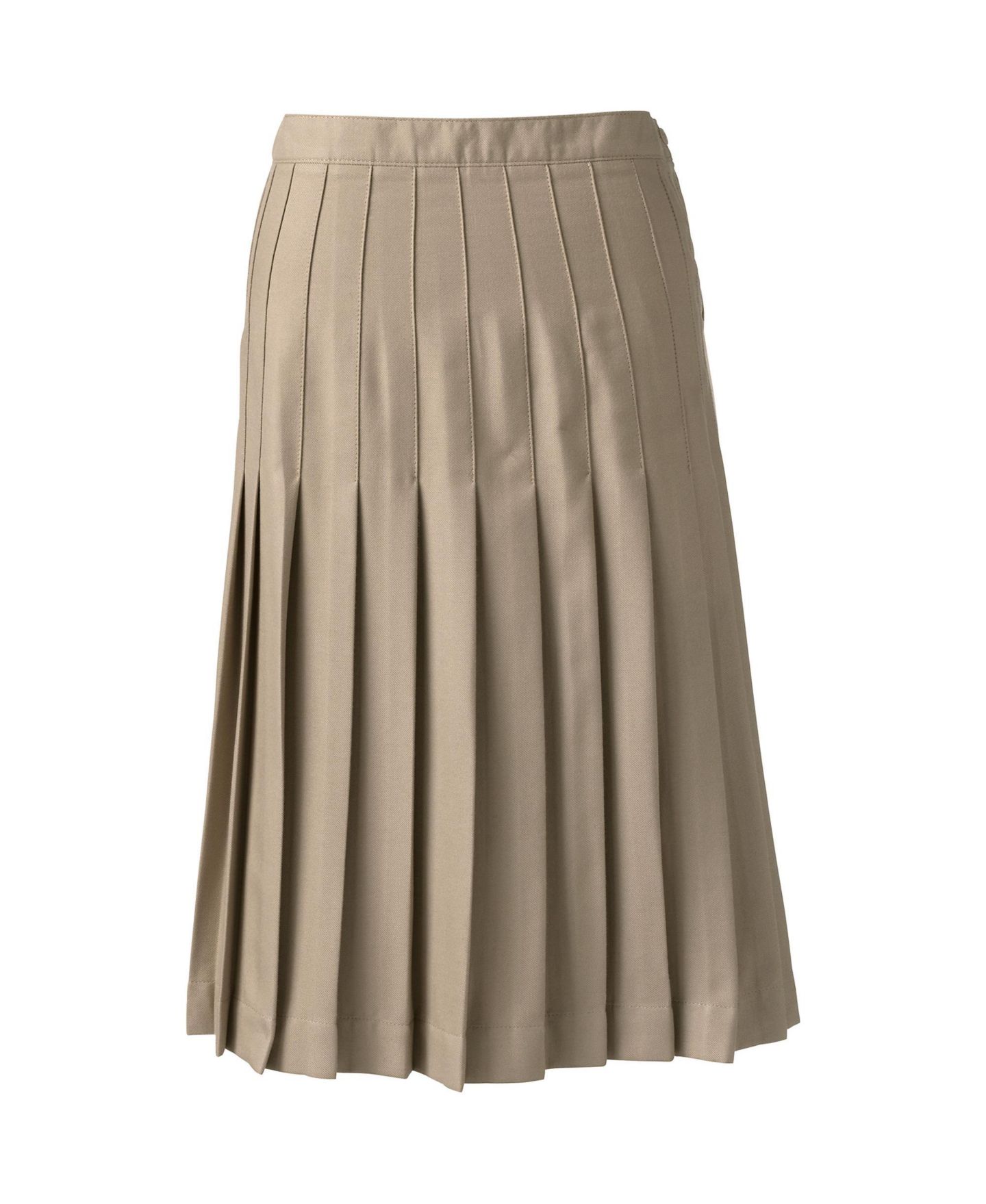 Женская юбка Lands' End Pleated Skirt Below the Knee, цвет: Хаки — фото 1