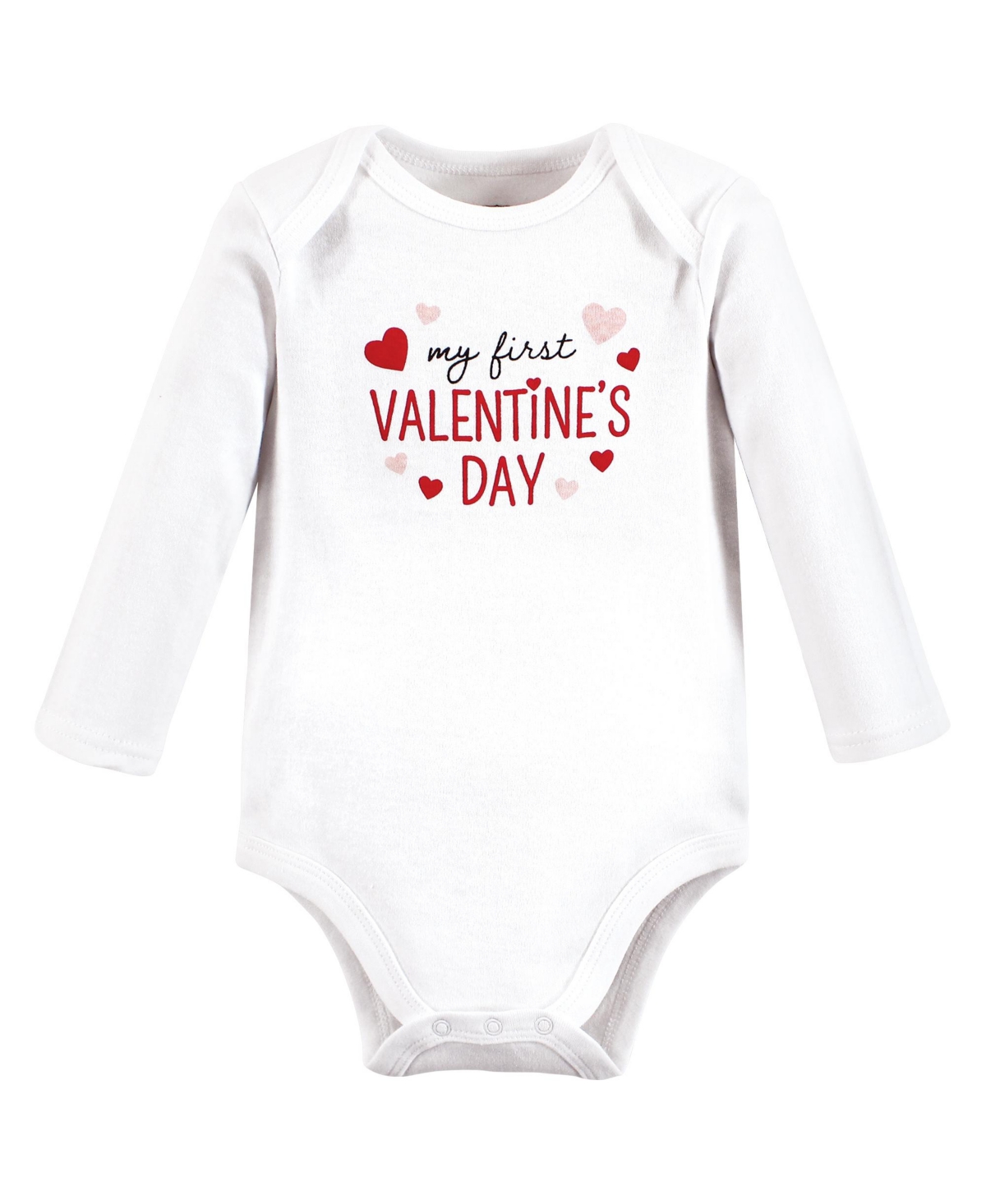 Hudson Baby Baby Girls Cotton Long-Sleeve Bodysuits, 3-Pack - Valentine sweetheart