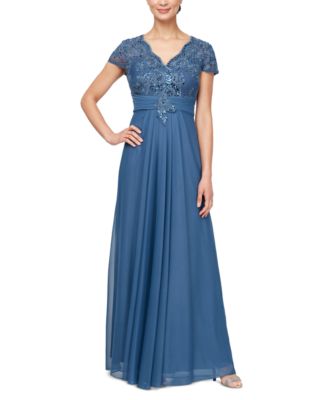 Alex Evenings Petite Sequin Embroidered Lace Gown Macy s