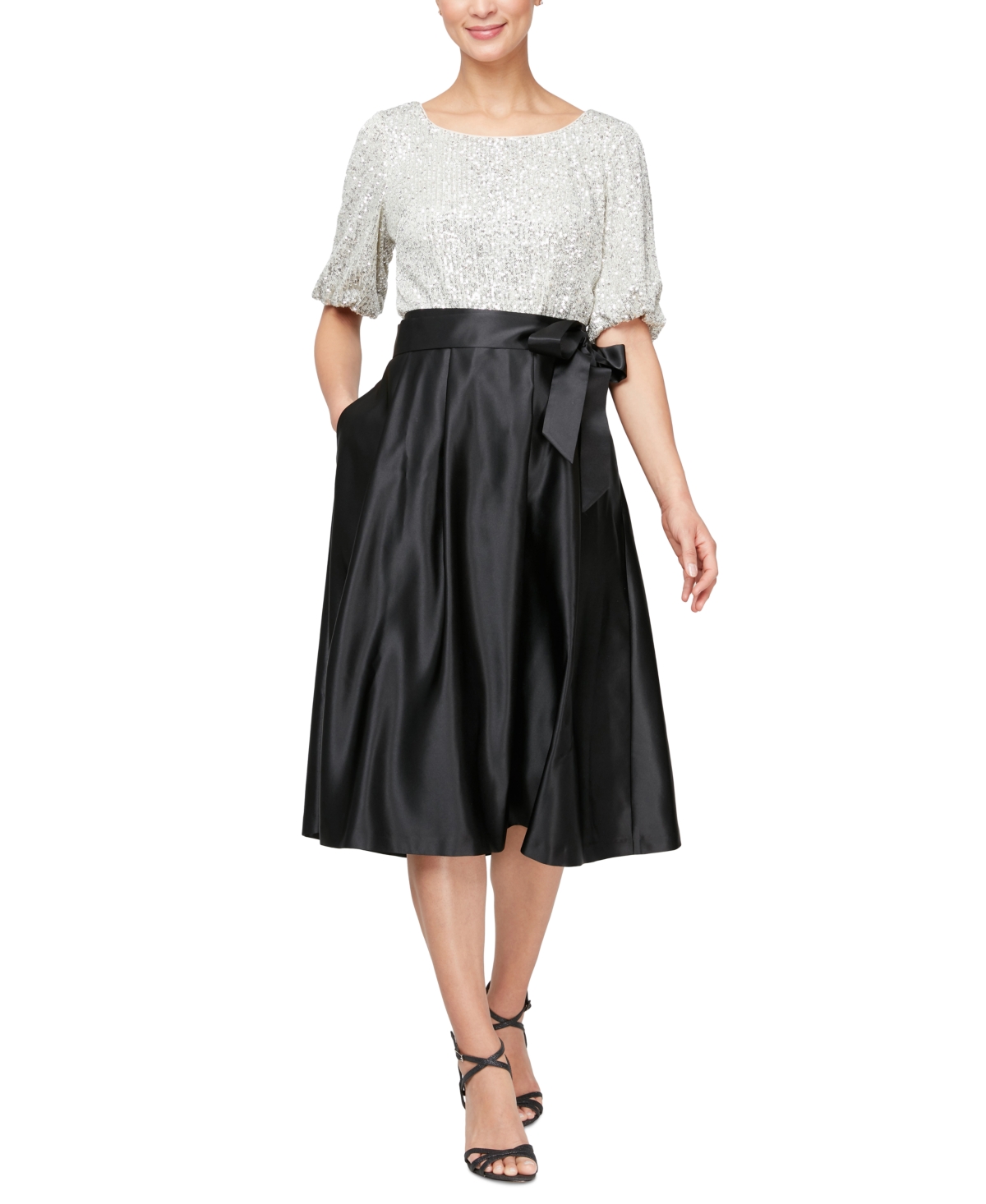 Women's Tea-Length A-Line Ball Skirt - Black